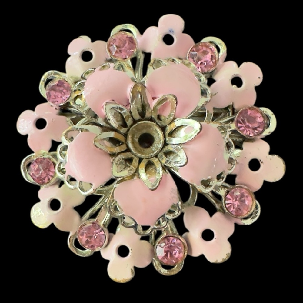 Pink Floral Vintage Brooch